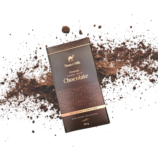 Camel milk chocolate slab made with 50% cacao